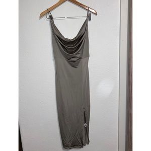 Q dark sage dress